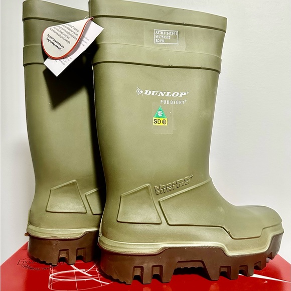 Dunlop Men’s Steel To Steel Plate PU Thermo+ Extreme Cold Work Boots - Olive - Picture 6 of 12